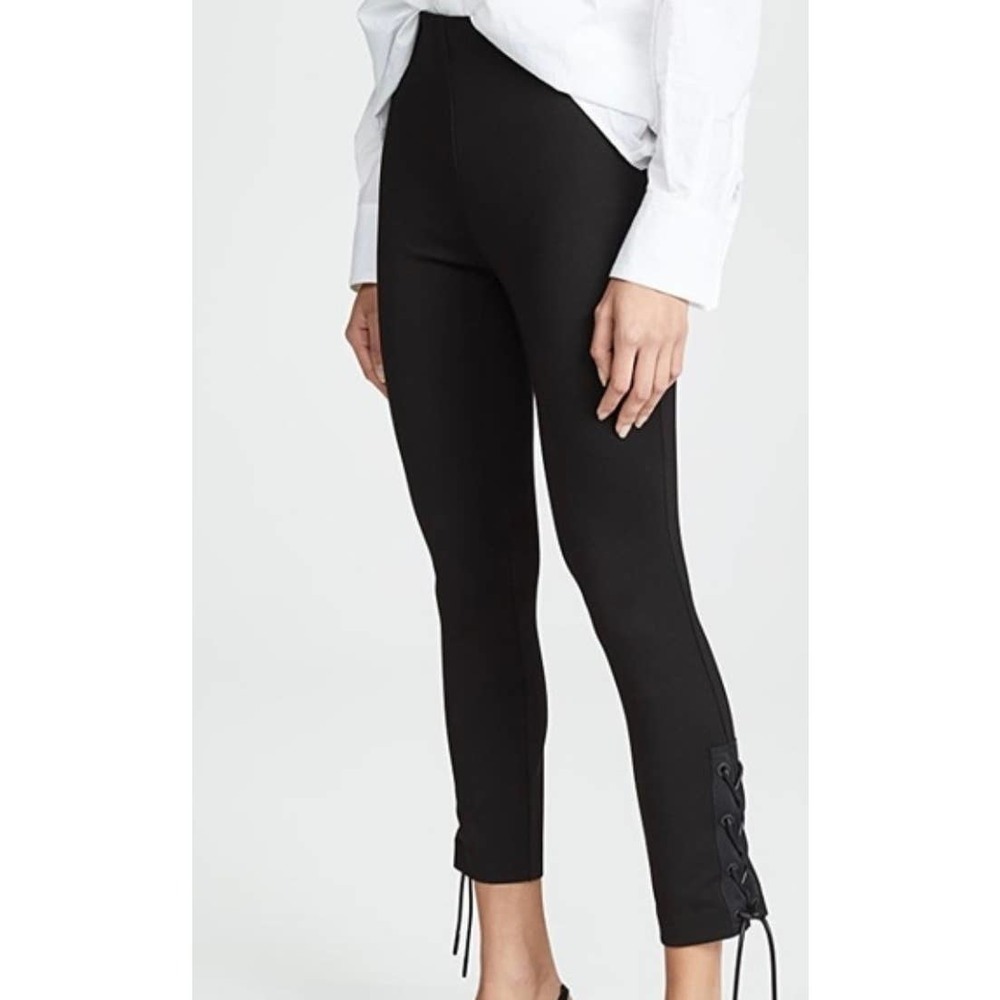 Rag & Bone Pants Simone Lace Up Black Stretch Crop Ankle Pants SZ 8 $325‍‍ - Picture 10 of 11
